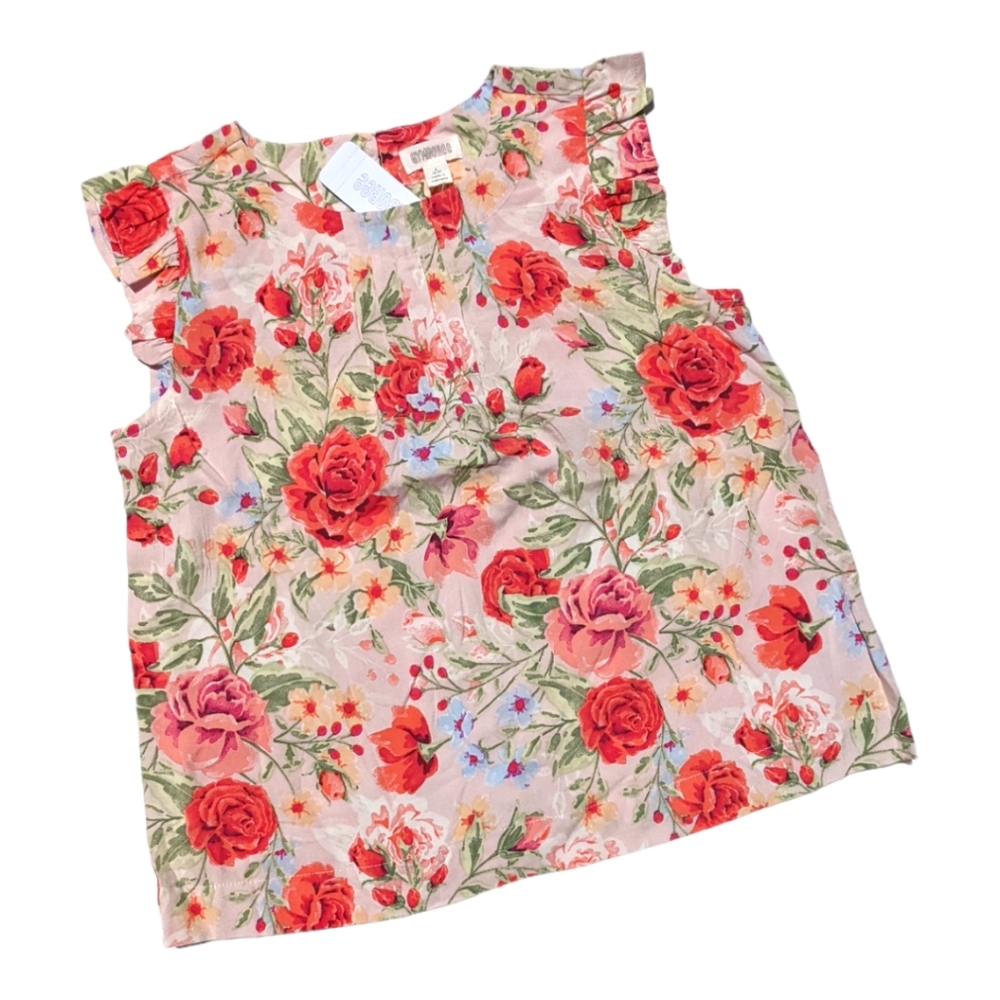 Gymboree Girls S 5-6 Floral Blouse
